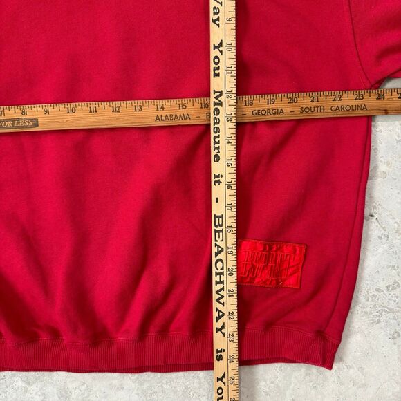 VINTAGE Esprit EDC Group Red Pullover Quarter Zip Drawstring Sweater Size L Wmn - Picture 8 of 8